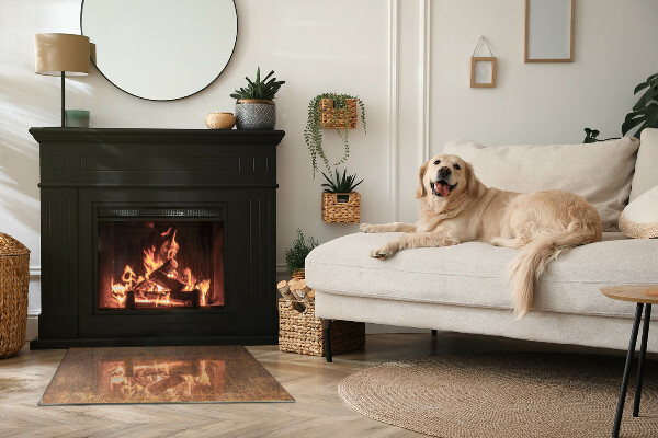 Rechteckige Glasplatte für Öfen Rosttextur im Hintergrund