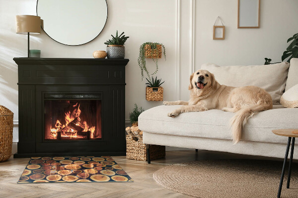 Rechteckige Funkenschutzplatte aus Glas Schachtel aus geschnittenem Holz