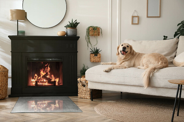 Rechteckige Glasplatte für Kamin Rohbetonstruktur