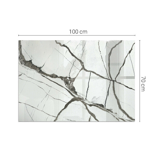 Rechteckige Funkenschutzplatte aus Glas Marmoradernmuster