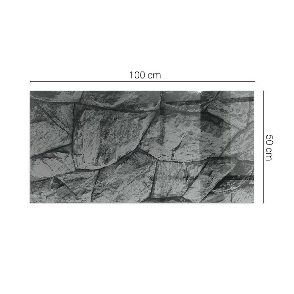 Rechteckige Glasplatte für Kamin Natursteinmuster