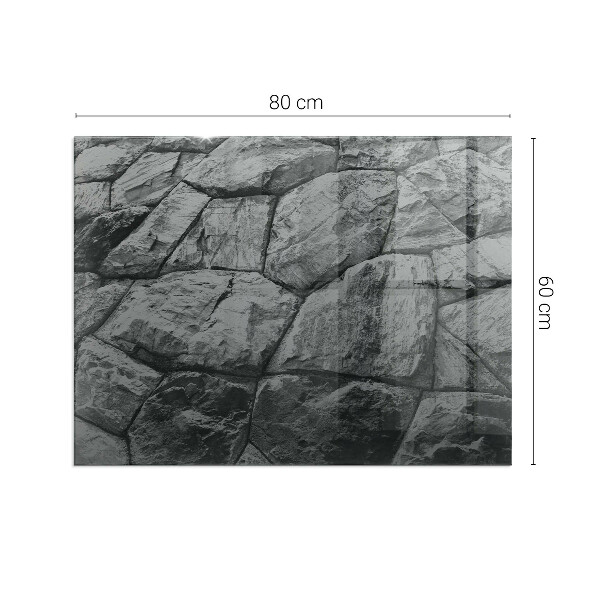 Rechteckige Glasplatte für Kamin Natursteinmuster