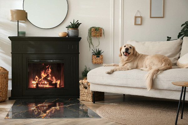 Rechteckige Glasplatte für Öfen Eleganter Marmor mit Adern
