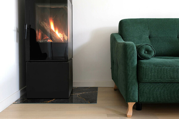 Rechteckige Glasplatte für Öfen Eleganter Marmor mit Adern