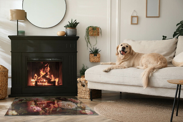 Rechteckige Glasplatte für Öfen Blumenstrauß im Detail