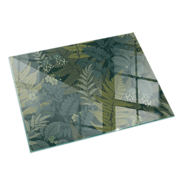 Rechteckige Funkenschutzplatte aus Glas Pflanzenmotive mit Schmetterlingen