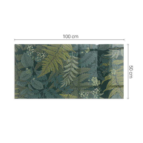 Rechteckige Funkenschutzplatte aus Glas Pflanzenmotive mit Schmetterlingen