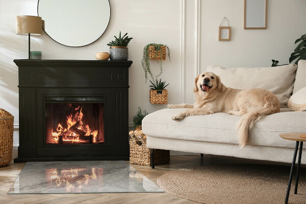 Rechteckige Glasplatte für Öfen Natursteinmuster