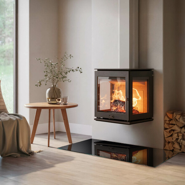 Rechteckige Glasplatte für Öfen Farbe: Schwarz