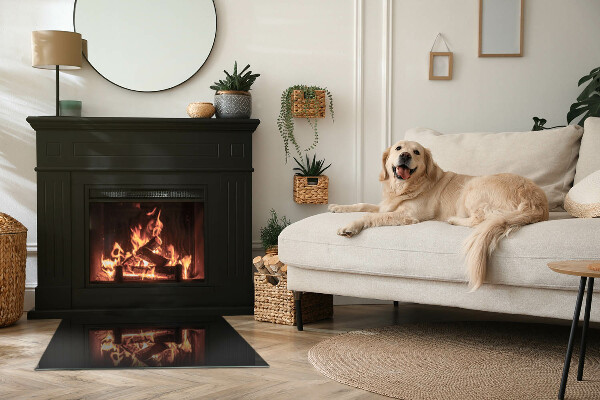 Rechteckige Glasplatte für Öfen Farbe: Schwarz