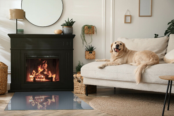 Rechteckige Funkenschutzplatte aus Glas Farbe: Dunkelblau