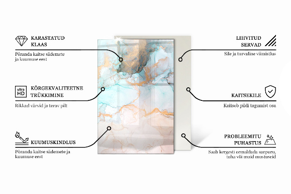 Rechteckige Glasplatte für Öfen Hellcremefarben