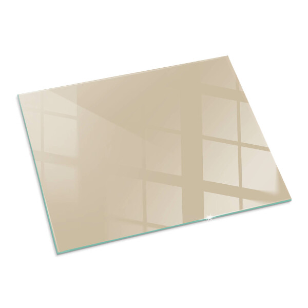 Rechteckige Funkenschutzplatte aus Glas Farbe Beige