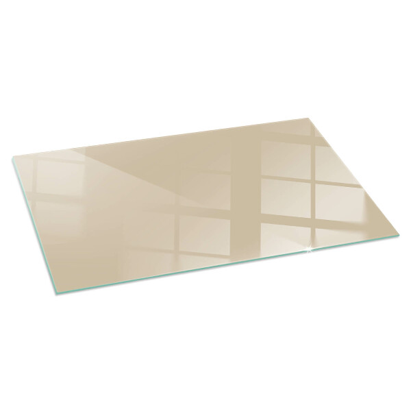 Rechteckige Funkenschutzplatte aus Glas Farbe Beige