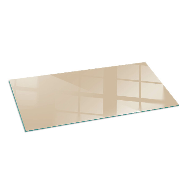 Rechteckige Funkenschutzplatte aus Glas Farbe Beige