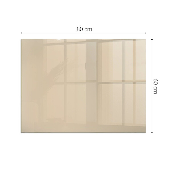 Rechteckige Funkenschutzplatte aus Glas Farbe Beige