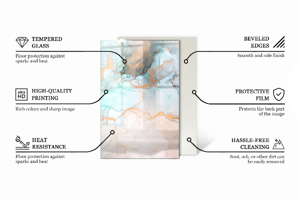Rechteckige Glasplatte für Kamin Farbe Weißm