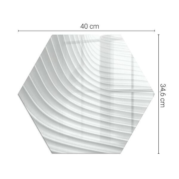 Sechseckige Vorlegeplatte für Kaminöfen Wellen zarter Linien