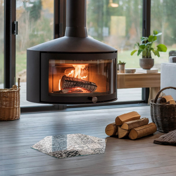 Sechseckige Bodenplatte Glas für Ofen Dekorative Fliesenmuster