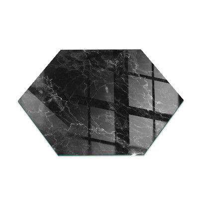 Sechseckige Bodenplatte Glas für Ofen Elegantes Marmormuster