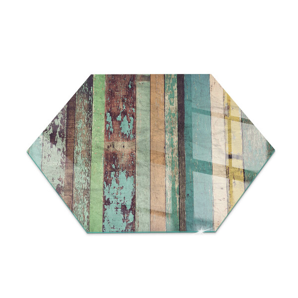 Sechseckige Glasplatte unter Kaminöfen Bretter in verschiedenen Farbtönen