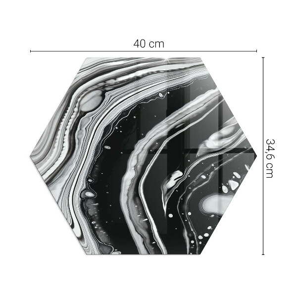 Sechseckige Bodenplatte Glas für Ofen Abstrakte Wellen und Linien
