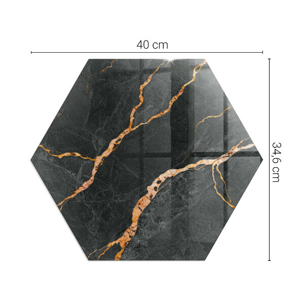 Sechseckige Bodenplatte Glas für Ofen Eleganter Marmor mit Adern