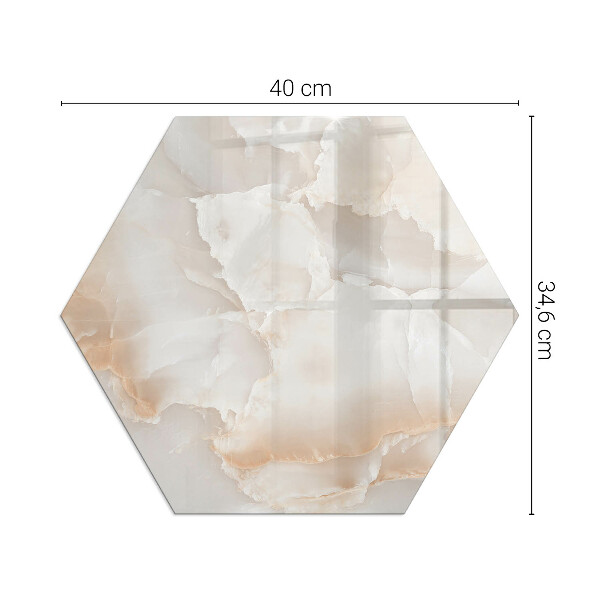 Sechseckige Vorlegeplatte für Kaminöfen Natursteinmuster
