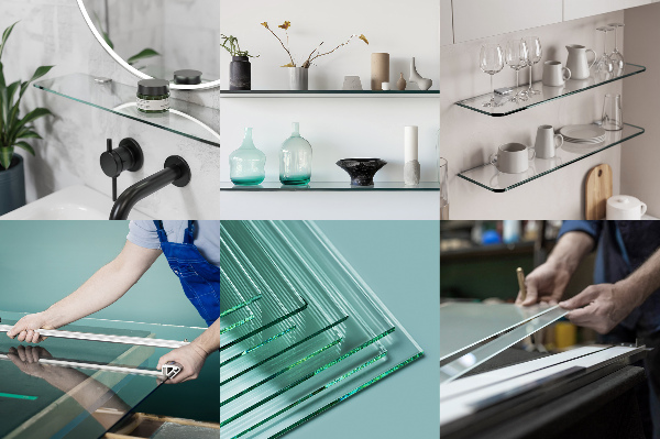 Badezimmer Glasregal 100x13 cm