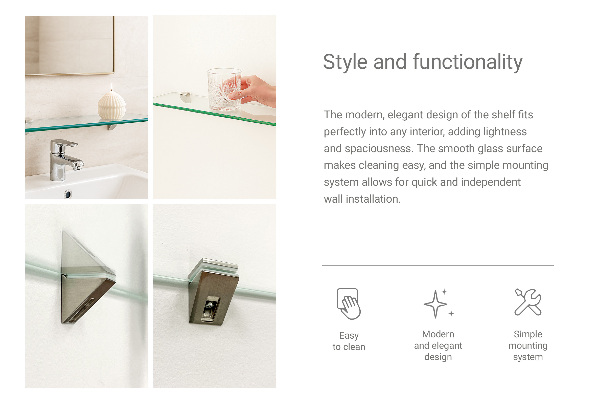 Glasablage für Badezimmer 50x13 cm