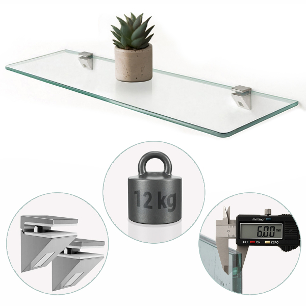 Glasablage für Badezimmer 70x13 cm