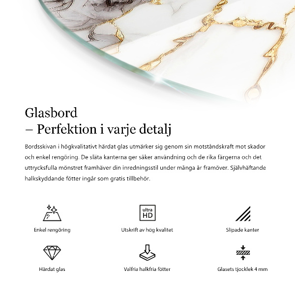 Runde glasplatte für tisch Reinweiß