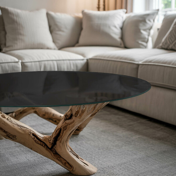 Runde glasplatte für tisch Elegantes Schwarz.