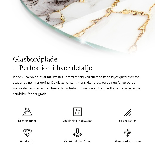 Runde glasplatte für tisch Elegantes Schwarz.