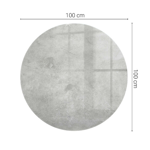 Runde glasplatte für tisch Kratzer auf der Betonoberfläche