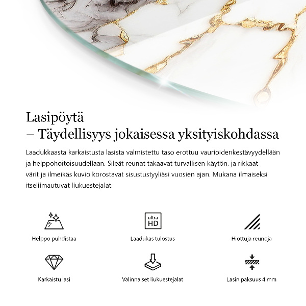 Runde glasplatte für tisch Stilvolles Waldmotiv