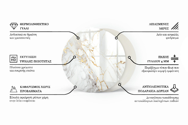 Runde glasplatte für tisch Stilvolles Waldmotiv
