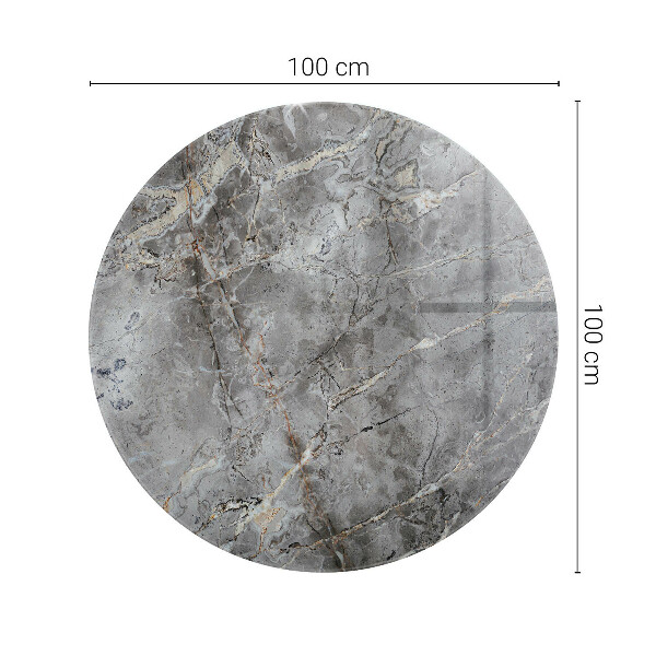 Runde glasplatte für tisch Stilvolles Marmormuster