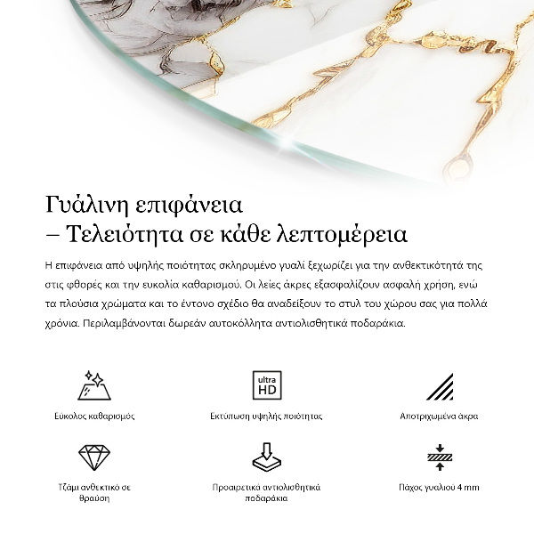 Runde glasplatte für tisch Ökologische Holzstruktur