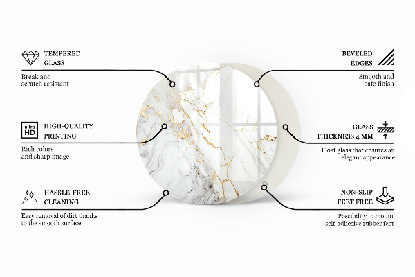 Runde glasplatte für tisch Ökologische Holzstruktur