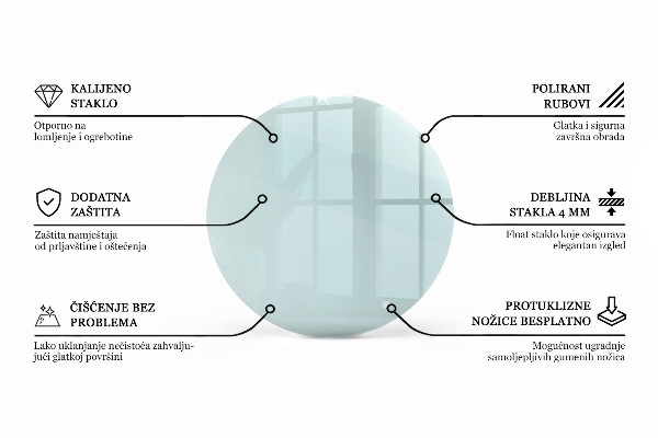 Runde tischplatte transparent