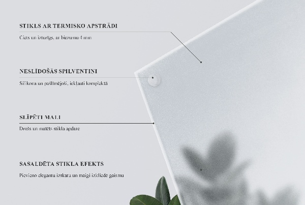 Rechteckige transluzente Glas-Tischplatte