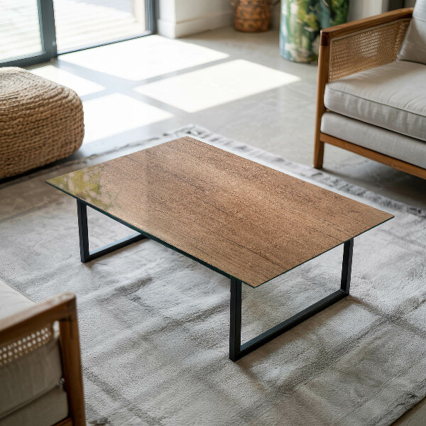 Rechteckige tischplatte glas Der Charme von Naturholz