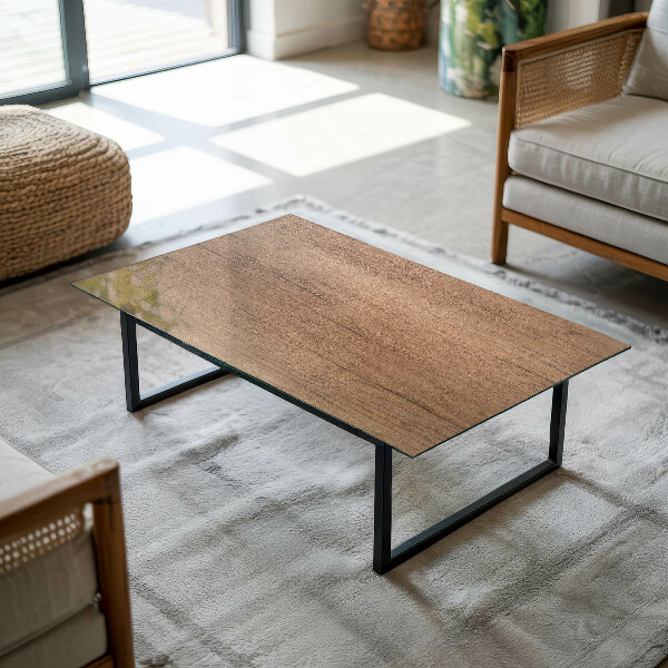 Rechteckige tischplatte glas Der Charme von Naturholz