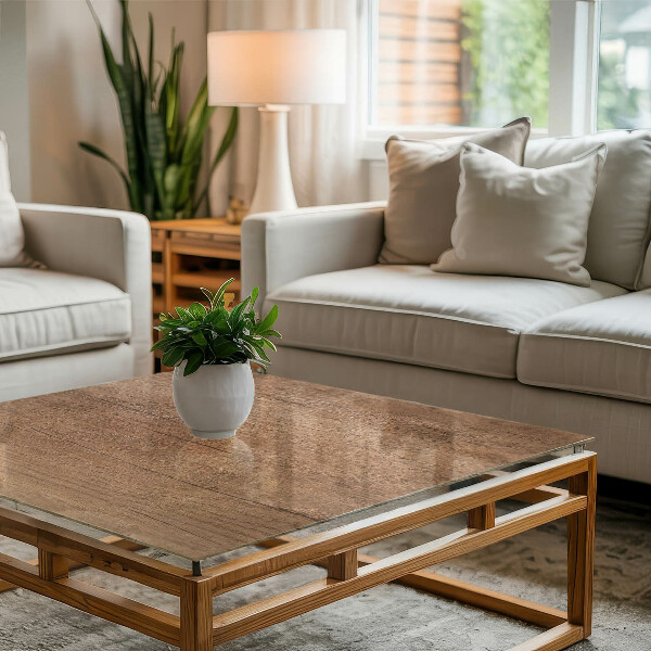 Rechteckige tischplatte glas Der Charme von Naturholz