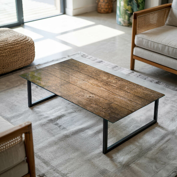 Rechteckige tischplatte glas Ökologische Holzstruktur