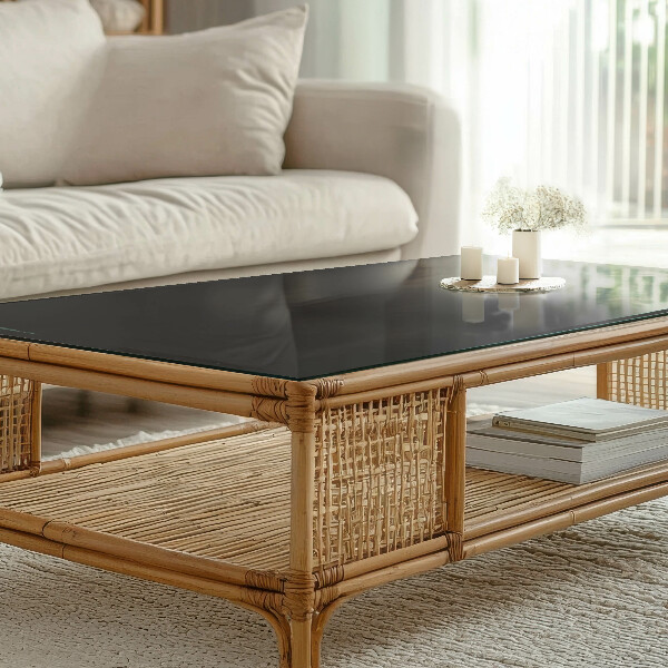 Rechteckige tischplatte glas Elegantes Schwarz.