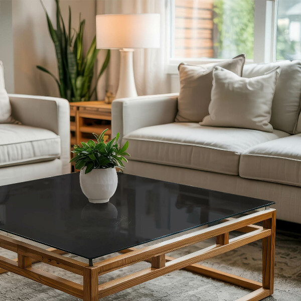 Rechteckige tischplatte glas Elegantes Schwarz.