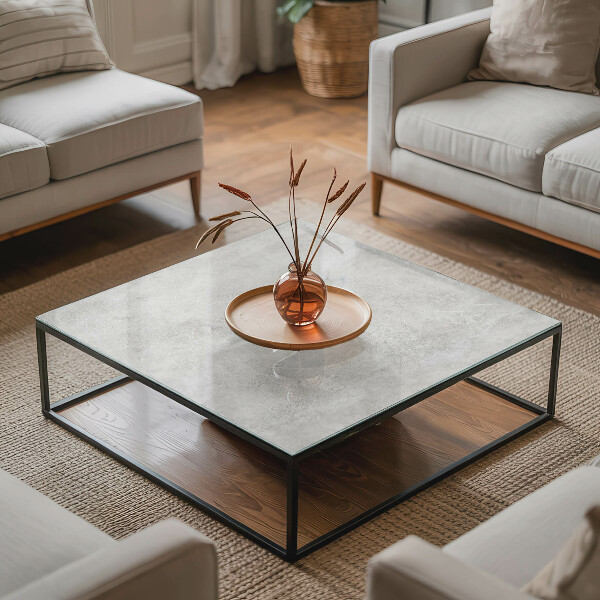 Rechteckige tischplatte glas Kratzer auf der Betonoberfläche