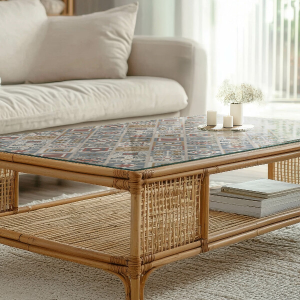 Rechteckige tischplatte glas Dekorative Mosaike mit Details